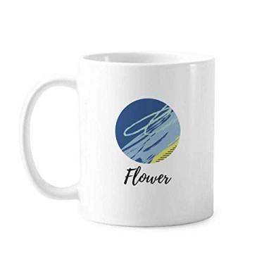 Imagem de Caneca de cerâmica com estampa de arte de plantas abstratas pacíficas louça de porcelana de café
