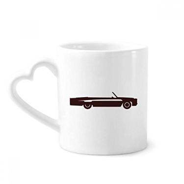 Imagem de Caneca preta geométrica clássica de desenho de carros caneca de café cerâmica copo de coração de vidro