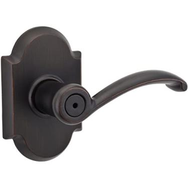 Imagem de Kwikset Conjunto de maçanetas de porta RGP1017426 730AUL Austin Series com botão giratório para quarto, bronze veneziano