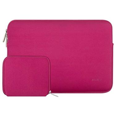 Imagem de MOSISO Repelente A Água Neoprene Sleeve Bag Cover Compatible With 13-13.3 Inch Laptop With Small Case, Rosa Vermelha