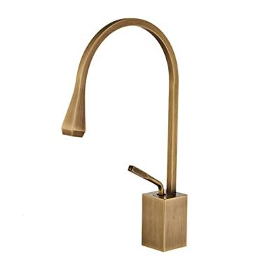 Imagem de LIDON Torneira para pia de cozinha latão torneira de cozinha vintage antiga torneira de pia banheiro 1 furo torneiras de cozinha torneiras de pia de cozinha para jardins, antigo A (cor: antigo A)