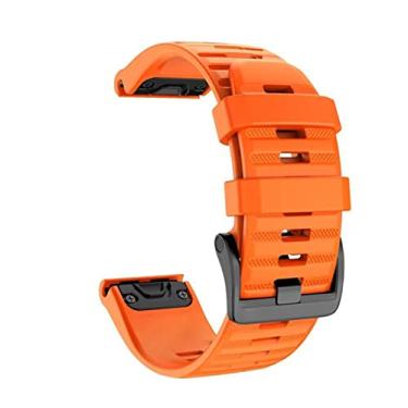 Imagem de WIKUNA 22 26mm Quickfit Smart Watch Straps para Garmin Fenix 7 7S 7X Fenix 6 6X 5S 5X Plus 935 945 3HR Pulseiras de silicone de liberação rápida (Cor: Laranja, Tamanho: para Garmin Fenix 7)