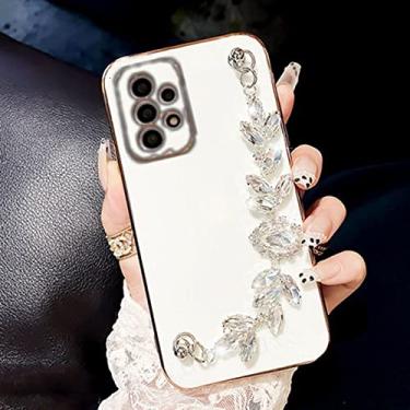 Imagem de Brilhante Gem Diamond Bracelet Chain Phone Case para Samsung S10 A32 A52 A72 S20 S21 S22 Plus Ultra Pro FE A 71 51 Nota 10 20 53, XLA61, Branco, para A73 5G