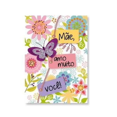 Imagem de Cartão Artesanal Mãe Floral Tags Fina Ideia