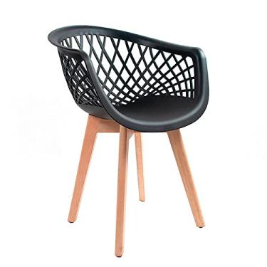 Imagem de Cadeira para Mesa Sala Cozinha de Jantar Eventos Madeira Web Wood Preta