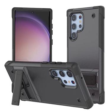 Imagem de PunkCase Capa para Galaxy S23 Ultra [Reliance Series] Capa protetora híbrida de grau militar com suporte integrado | Melhor proteção contra quedas para Galaxy S23 Ultra (6,8 polegadas) (2023) [Cinza-Preto]