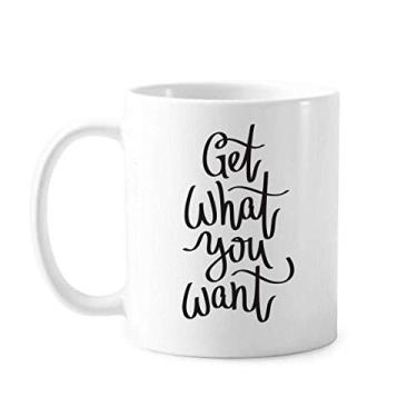 Imagem de Compre o que você quer, citação Art Deco, presente fashion, caneca de cerâmica, café, porcelana, louça, louças