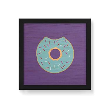 Imagem de Arte Maníacos Quadro Decorativo em Madeira Donut Aul - 30x30cm (Moldura caixa em laca preta)