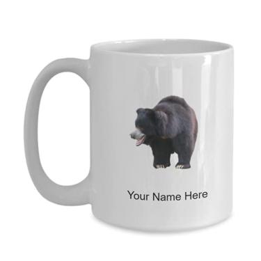Imagem de Caneca de urso preguiça personalizada - Caneca de café para amantes de urso bicho-preguiça ideia de presentes para meninos e meninas Amor - Caneca de café 445 ml