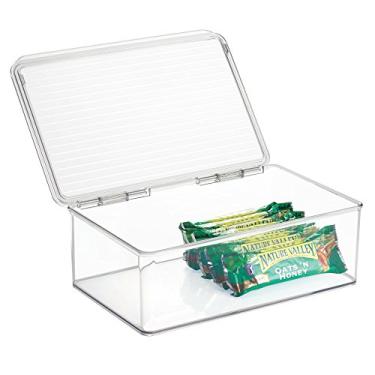 Imagem de iDesign Armazenamento de cozinha e despensa de plástico livre de BPA, organizador empilhável para congelador e geladeira – 18,4 cm x 27,3 cm x 9,5 cm, transparente