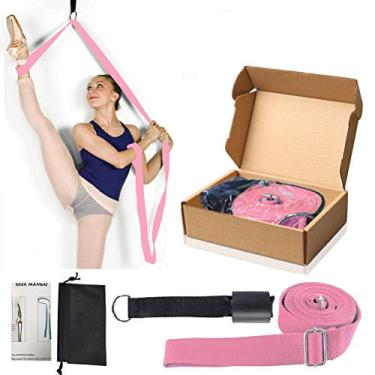 Imagem de (Rosa) - Maca de perna KimDaro, flexibilidade de porta e alca de perna de alongamento - Excelente para ginastica de danca de bale ou qualquer esporte de perna maca Flexibility Trainer Equipamento de alongamento premium