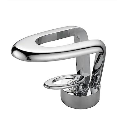 Imagem de Torneira do banheiro Torneiras do banheiro Torneira do banheiro de alavanca única Torneira do banheiro quente e fria Torneira da pia do banheiro, cromada