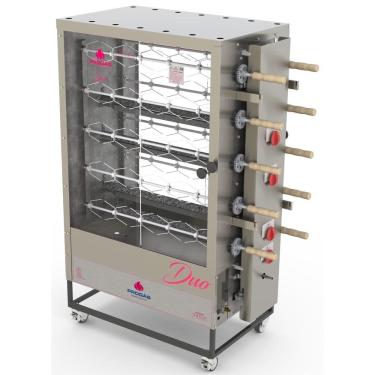 Imagem de Forno Rotativo a Gás Progás 10 Espetos Tradicionais 100kg de Carne Bivolt PR-6100TR DUO