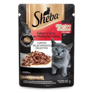 Imagem de Ração Úmida Para Gatos Sheba Sachê Cortes Selecionados Carne ao Molho Filhotes 85g