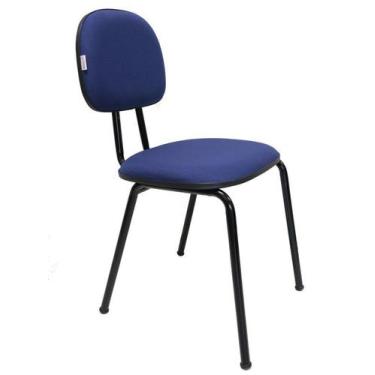 Imagem de Cadeira Fixa Secretaria Polo - Maiart, Azul, Tecido J.Serrano