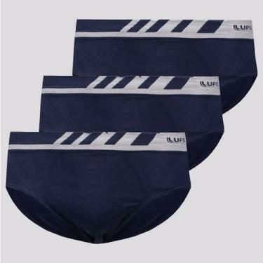 Imagem de Kit de 3 Cuecas Slip Lupo Microfibra Marinho, M