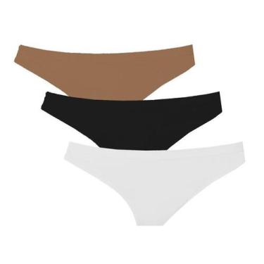 Imagem de Kit C/12 Calcinha Biquini Trifil Ref.4404, P, Preto/Branco/Macadãmia