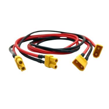 Imagem de 2 cabos de extensão XT30 macho para fêmea, 1FT 16AWG XT30 adaptador de conector cobre estanhado para bateria Drone/FPV/RC (30 cm)