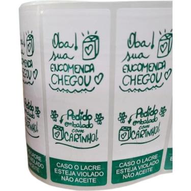 Imagem de Etiqueta Adesiva Lacre OBA Sua Encomenda 100X35MM  Rolo com 1000 Unida