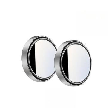 Imagem de espelho retrovisor do carro infinito pequeno espelho redondo 360 graus invertendo espelho de ponto cego (prata,1par)