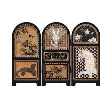 Imagem de XLWLLNJ Decorativo para Mesa, Divisor de Mesa Chinês de Madeira E Acrílico, Divisória Artística Adequada para Decoração de Casa, Style a, Tamanho real