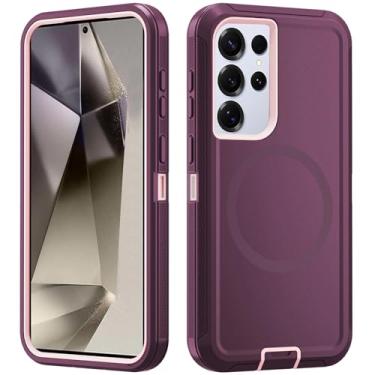 Imagem de Asuwish Capa de celular para Samsung Galaxy S24 Ultra 5G com protetor de tela de vidro temperado Capa magnética híbrida à prova de choque rígida acessórios de proteção S24Ultra 24S S 24 24Ultra