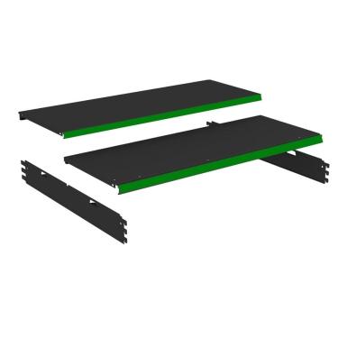 Imagem de Kit 2 Bandeja Gondola Rack FIT Preto 4X 30x90 CH22 Pe Verde