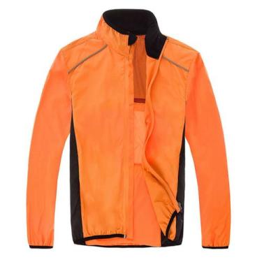 Imagem de Jaqueta Corta Vento Refletiva Impermeável Com Bolsos Zíper Fitness - D