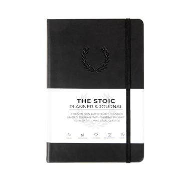 Imagem de The Stoic Planner & Journal - Um planejador diário 2 em 1 e diário guiado com instruções inspiradoras de escrita - Construa produtividade e uma mentalidade positiva - 3 meses sem data - Preto