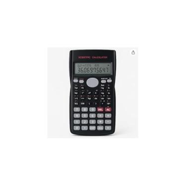 Imagem de Calculadora Científica com 240 Funções, Display de 2 Linhas, Preta, Plástico, 6x9x1cm, Capa Protetora, Portátil