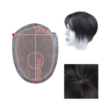 Imagem de Peruca De Cabelo Humano 100% Para Homens, Touca De Cabelo Natural Pers