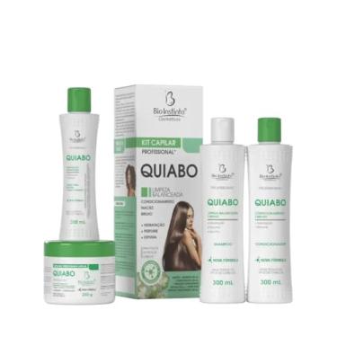 Imagem de Bio Instinto Kit Capilar Quiabo Profissional, Hidratação e Brilho, 4 Produtos, Todos os Tipos de Cabelo
