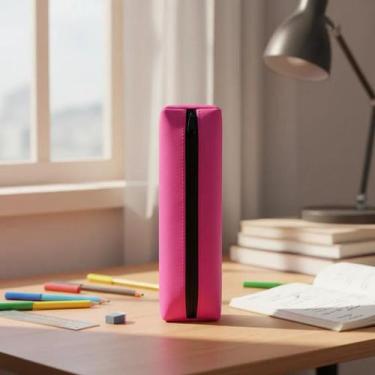 Imagem de Estojo Grande Nécessaire Estojo Escolar Colorido Neon Tecido Lápis Vol