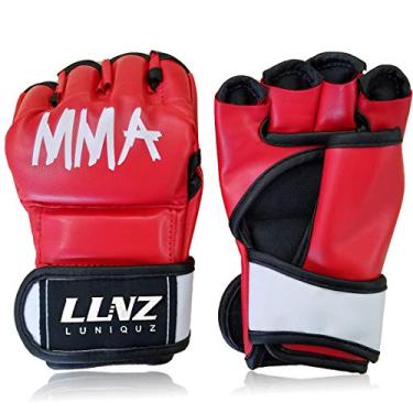 Imagem de Luvas infantis Luniquz MMA para bolsa de perfuração de artes marciais de boxe com brilho, Vermelho, Small