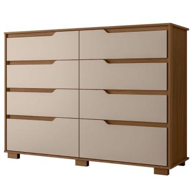 Imagem de Comoda Georgia 8 Gavetas 147 Cm Carvalho Fendi Moval