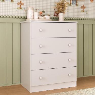 Imagem de Cômoda Infantil 65cm com 4 Gavetas Encanto Multimóveis MP4427