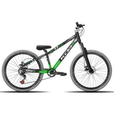 Imagem de Bicicleta aro 26 KOG Freeride Kit Single Pneus Flame, Preto, Verde 1