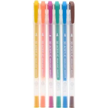 Imagem de Marcador Artístico ACRYLIC 3D 6 Cores Vibrantes Estojo - Molin