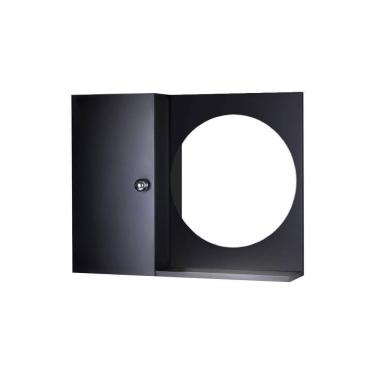 Imagem de Armário para Banheiro com Espelho Redondo Preto