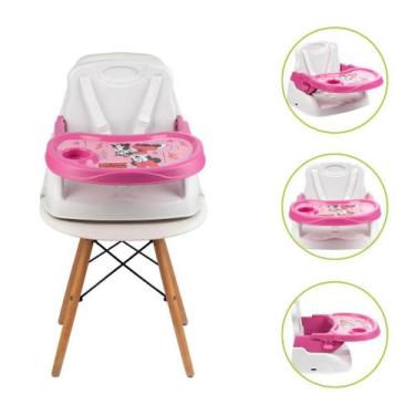 Imagem de Cadeira Cadeirinha Alimentação Minnie Bebê Mesa Portátil Papinha Refei