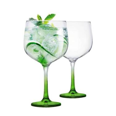 Imagem de Taça De Gin Degrade De Vidro 650ml Verde 2 Pcs - Ruvolo