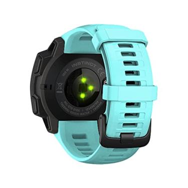 Imagem de DFAMIN Pulseira de silicone de liberação rápida para pulseira de substituição Garmin Instinct pulseira de relógio de ajuste fácil (cor: azul-petróleo, tamanho: 22mm Garmin Instinct)