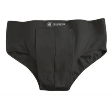 Imagem de Cueca Para Hérnia Inguinal Dupla Preta Ortocenter Cor Preta, P