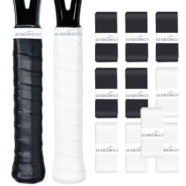 Imagem de KUZAW Pacote com 10 fitas adesivas para raquete de tênis – Almofada aderente antiderrapante absorvente de suor para tênis, pickleball, raquetes de padel, golfe, beisebol, taco, fita universal (5X