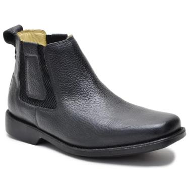 Imagem de Botina Bota Masculina Conforto Couro Bovino Dt 587 (39, Preto)