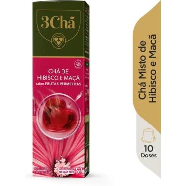 Imagem de Cápsulas Três Corações Caixa com 10 Cápsulas, Chá Hibisco e Maça