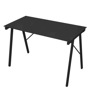 Imagem de Escrivaninha ANM2004M Anima Office Tampo de Vidro Preto 113 x 58 cm Base Metal Pintura Époxi Preta
