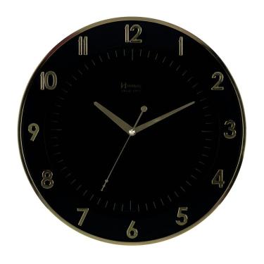 Imagem de Relógio 6803 Parede 35cm Tic-tac Preto Dourado Ouro Herweg