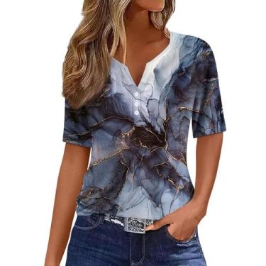 Imagem de Camisa feminina COTECRAM, verão 2024, estampa boho, manga curta