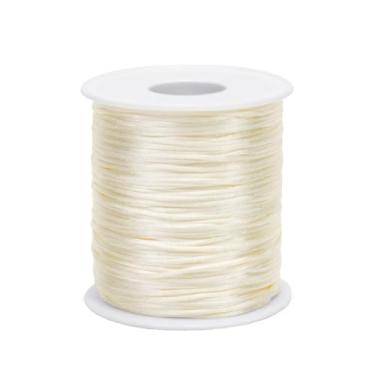 Imagem de Xzhcy Cordão de cetim de nylon de 1 mm, 100 metros, fio trançado de seda, cordão de contas para artesanato faça você mesmo, pulseiras da amizade, pingente chinês Lucky Knotting Macramê Colares para